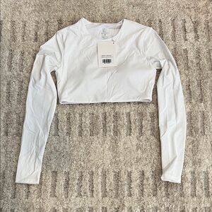 CSB White Long Sleeve Crop Top